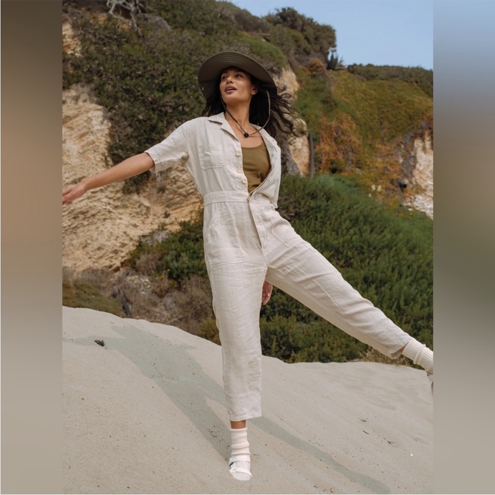 NWT MATE the Label linen jumpsuit in Natural
